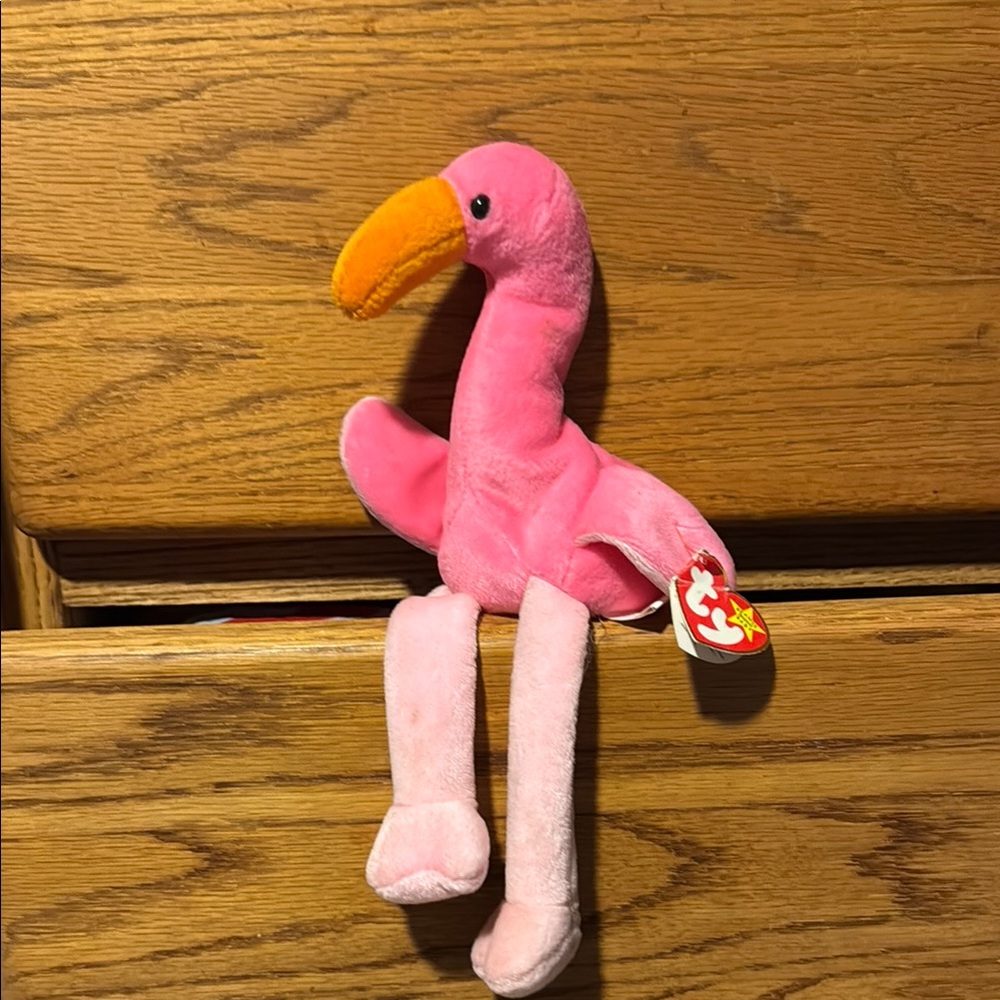 Ty Pink and Orange Flamingo Plush Toy